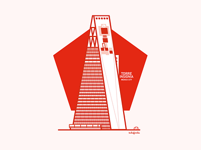 Torre Insignia banobras building city geometric illustration mexico prism skyscrapper vector