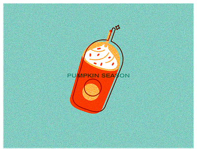 Pumpkin Season food geometric illustration pumpkin starbucks vector