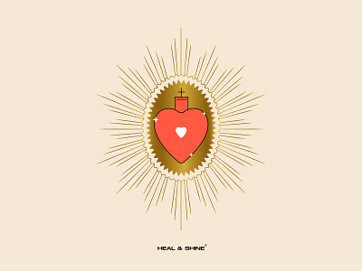 Heal & Shine geometric gold heart illustration mexico sacred shine vector
