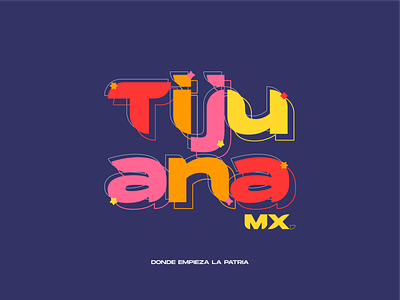 Tijuana font geometric illustration lettering mexico tijuana typography vector