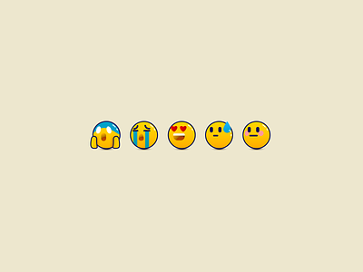 Emojis emoji emotions faces geometric icons illustration vector