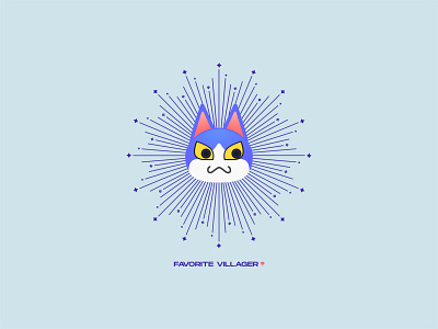 Villager animal cat character geometric illustration vector