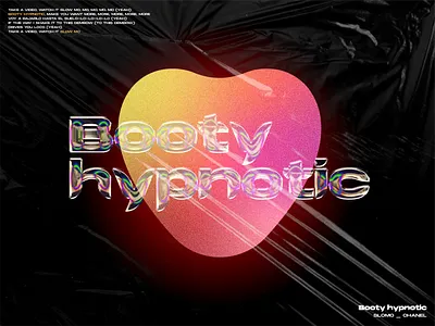 Hypnotic eurovision holographic illustration iridescent lettering music typography vector