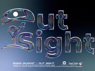 Out of Sight eurovision font lettering malta music type typography vector