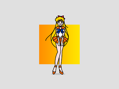 Sailor Venus anime character gradient illustrator sailor vector venus
