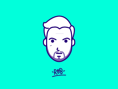 Rob avatar beard character dude face illustration man vector