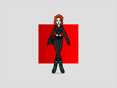 Black widow avengers black character hero illustration red scarlett vector widow