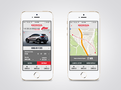 Honda app cars flat honda ios iphone ui ux