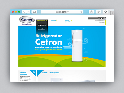 Cetron Site appliances el salvador fridge site ui ux web website
