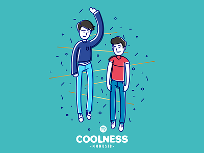 Coolness boy character dude flat illustration music spotify vector