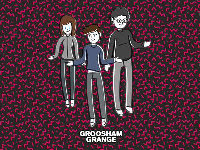 Groosham Grange book boy character english girl grange illustration vector