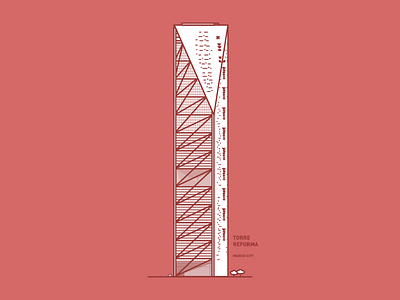 Torre Reforma architecture building details geometric illustration mexico reforma skyscraper torre vector