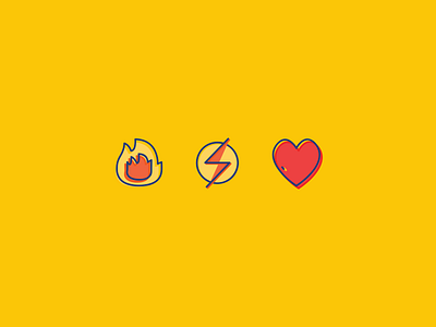 Pain and relief brand corazon fire fuego heart illustration minimal pain relief steps thunder vector
