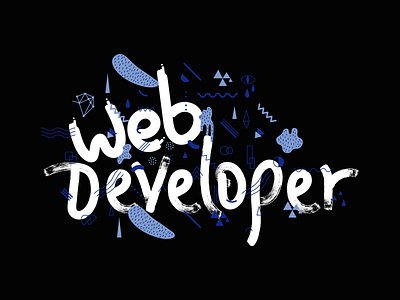 Web Developer brush developer doodles handwriting lettering paint vector web