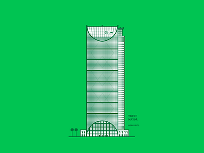 Torre Mayor architecture building geometric illustration illustrator mexico minimal skyscraper tall vector