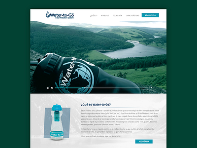 Water To Go bottle desktop icons line mexico services site ui ux vector water website