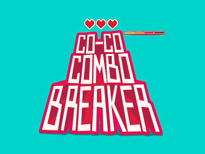 Co-co Combo Breaker combo game gaming hearts illustration lettering typography ui ux vector