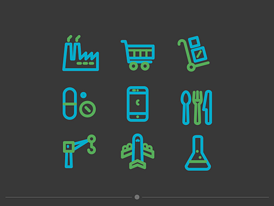 Industries airplane business chemistry construction food icon illustration industries market phone pill vector