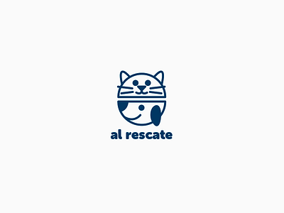 Al Rescate adoption app branding cat dog illustration logo rescue vector