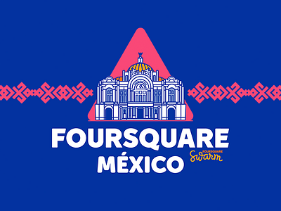 Foursquare Mexico artes bellas branding building foursquare illustration mexico vector