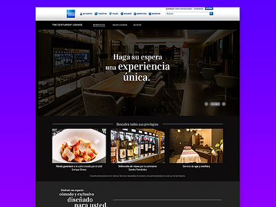 Centurion airport card desktop experience lounge mexico services site ui ux website