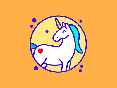 Unicorn branding character colorful heart icon illustration logo unicorn vector