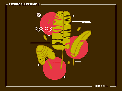 Tropicallissimou album art geometric illustration indie leaf leaves lines music spotify tropical vector
