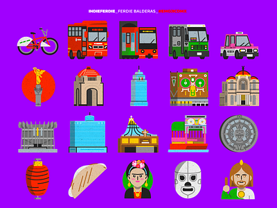 Ciudad Digital architecture building city emoji food illustration lucha mexican mexico transportation vector