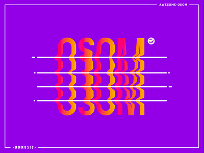 Osom gradient illustration lettering music playlist typography vector