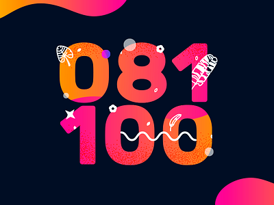 81-100 collage doodles geometric gradients illustration leaf music numbers playlist ui ux vector