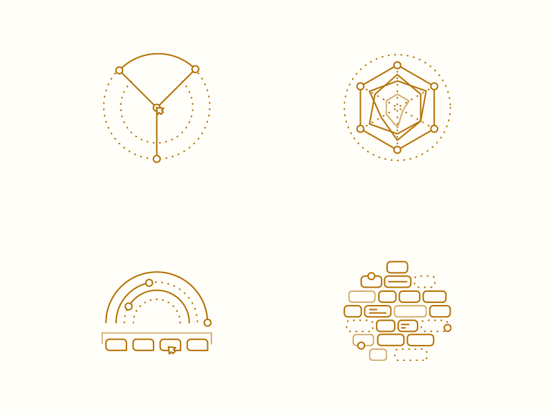 Data Icons configuration data geometric illustration information platform ui ux vector web