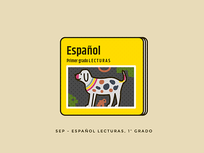 Español book dog education geometric illustration mexico reading school spanish vector