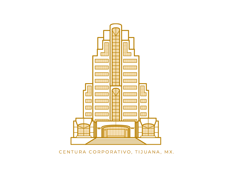 Centura ux ui tijuana building architecture geometric mexico illustration vector