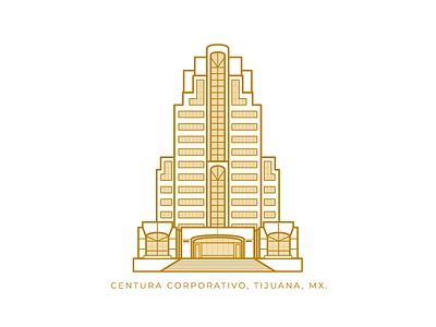 Centura architecture building geometric illustration mexico tijuana ui ux vector