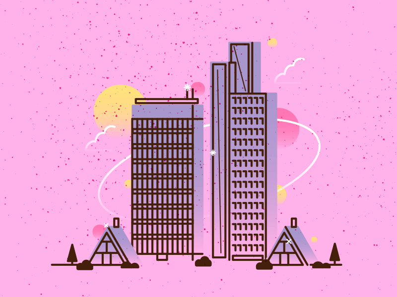 Suuper City building city doodle geometric house illustration japan skyscrapers tokyo ui ux vector