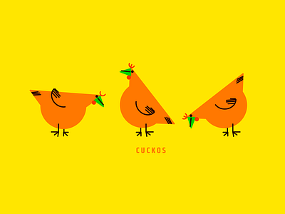 Cuckos animal cuckoo design geometric hen illustration vector