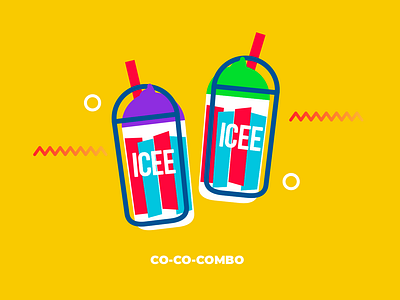 Combo branding design geometric ice cream icee illustration mexico vector