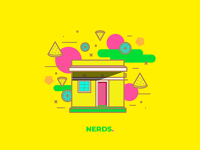 Acid Nerds acid citric colorful fruit geometric house illustration vector