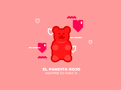 Red gummy bear geometric gummy gummy bear heart illustration love mexico vector