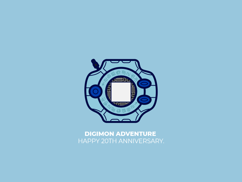 Digimon Adventure 20 animation anime digimon geometric illustration vector