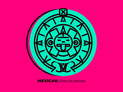 Aztec Calendar aztec calendar calendar icon coin geometric illustration mexico ui vector