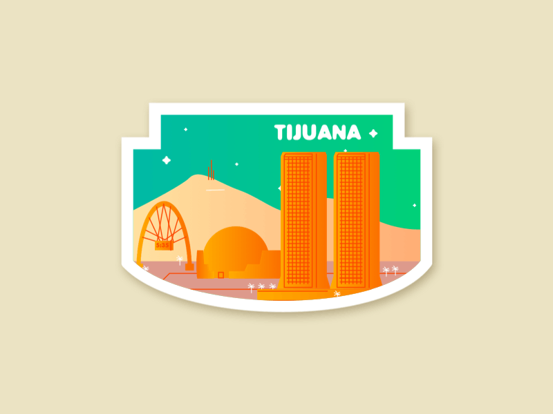 Tijuana animation architecture city geometric illustration mexico principle tijuana vector