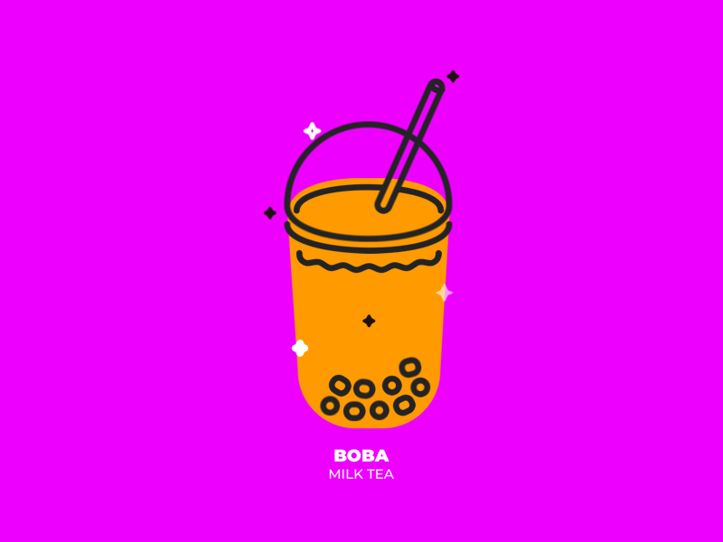 Boba Tea beverages boba tea food geometric icon illustration mexico ui vector