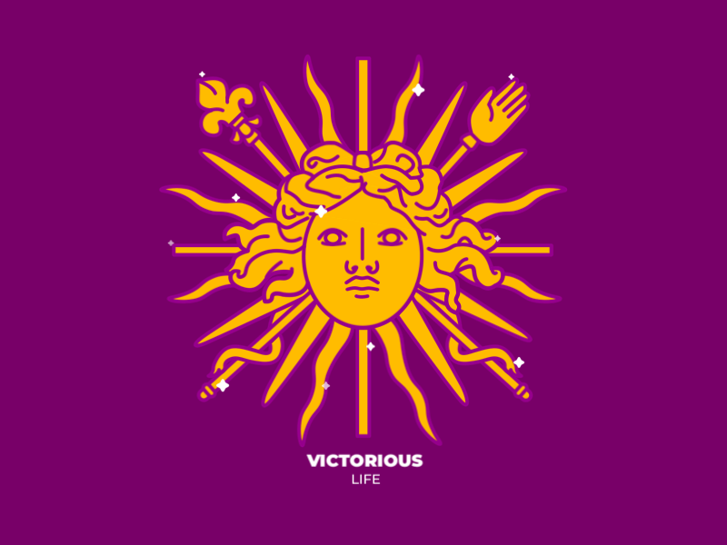 Victorious Life character details france geometric gold illustration sun vector versailles