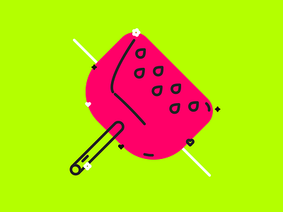 Watermelon candy geometric illustration lollipop mexico vector watermelon