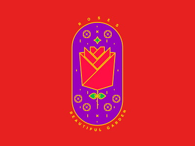 Roses badge geometric illustration logo mexico plant rose ui vector