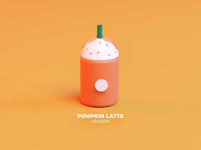 Pumpkin 3D Latte 3d cinema 4d cinema4d coffee cup latte mexico pumpkin starbucks