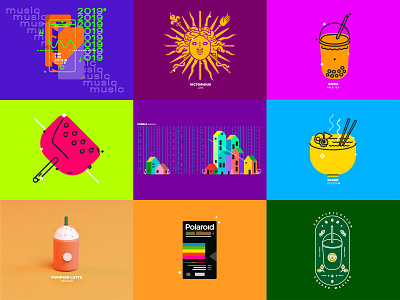 Top 9 of 2019 cinema4d colorful geometric illustration top9 vector
