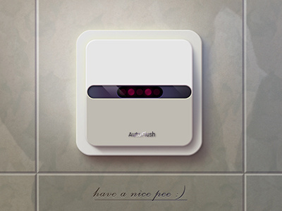 Have a nice pee :). android auto china detector flush icon ios iphone liushui logo man pee peeing room simple toilet ui w.c washing white