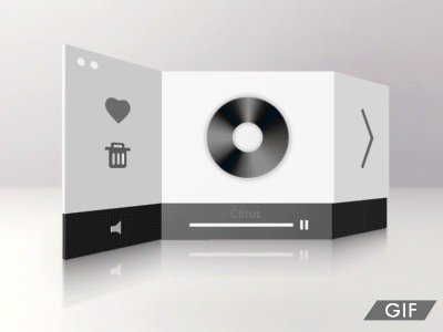 [GIF] Radio Player v2 animation( .max file shared) 3d animation black cd china compact disc douban fm liushui max model music player radio song ui white